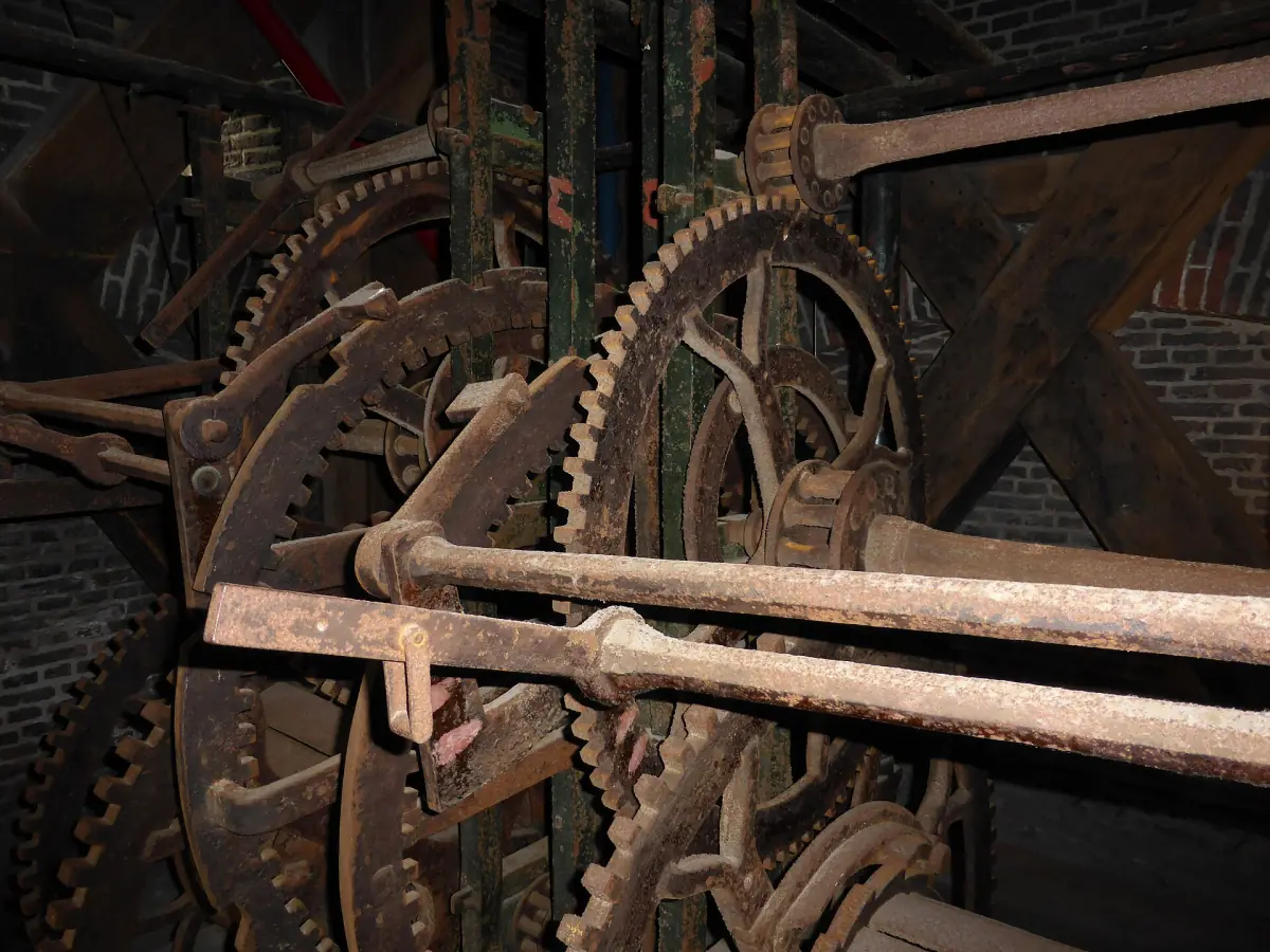 The clockwork inside the Westerkerk tower